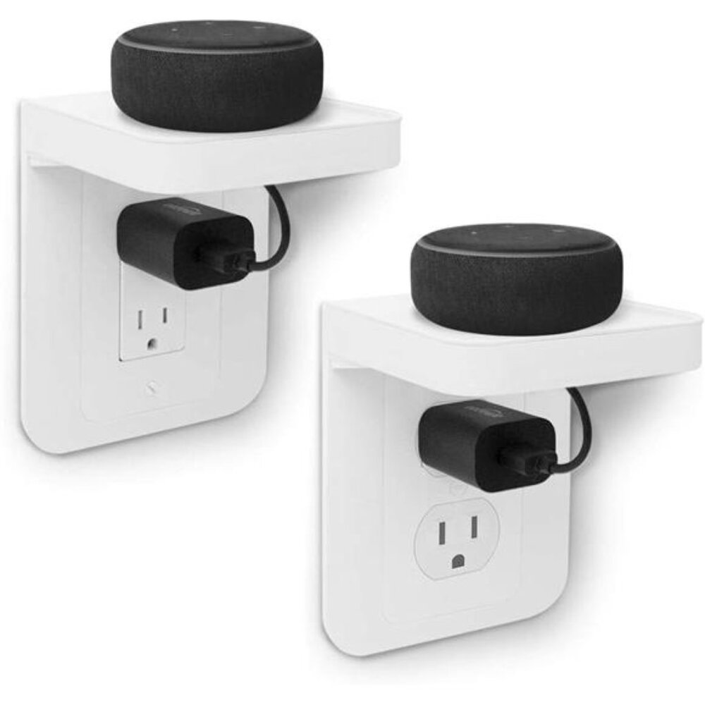 Outlet Shelf, 2Pack Bathroom Wall Shelf with Built-in Cable Managemen